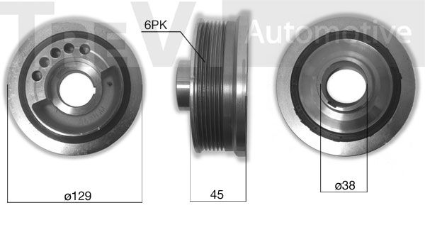 TREVI AUTOMOTIVE Hihnapyörä, kampiakseli PC1146